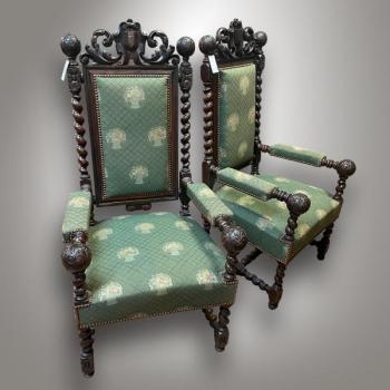 Pair of Armchairs - solid oak - 1870 Pair of Armchairs - solid oak - 1870