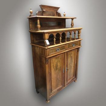 Chest of drawers - walnut veneer, brass - 1880 Chest of drawers - walnut veneer, brass - 1880