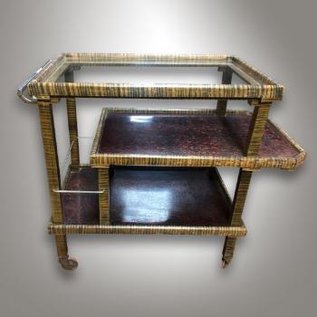 Serving Trolley - solid wood, chrome - 1935 Serving Trolley - solid wood, chrome - 1935