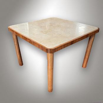 Coffee Table - walnut burr, marble - 1930 Coffee Table - walnut burr, marble - 1930
