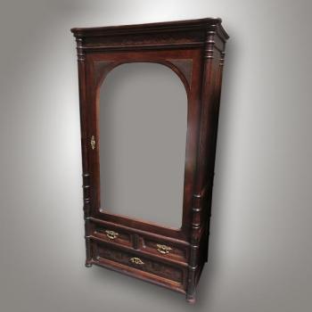 Wardrobe - solid beech, brass - 1890 Wardrobe - solid beech, brass - 1890