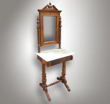 Dressing Table - marble, solid walnut wood - 1870 Dressing Table - marble, solid walnut wood - 1870