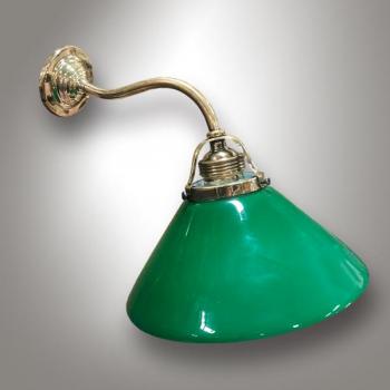 Wall Lamp - brass, green glass - 1937 Wall Lamp - brass, green glass - 1937