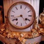Bronze and marbel clocks