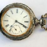 Figural Mantel Timepiece - silver - 1900