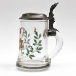Glass Tankard - cut glass, enamel - Freundschaft - Solidaritt - Belehrung - 1890