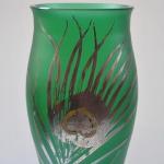 Art Nouveau vase with a peacock feather