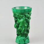 Vase - pressed glass, Malachite - Frantiek Halama - 1935