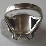 Silver ring with monogram and onyx