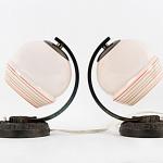 Pair of Lamps - metal, glass - 1930