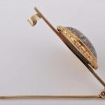 Gold Brooch - crystal, pearl - 1900