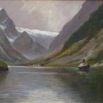 A. Dressler - Steamer on the mountain lake
