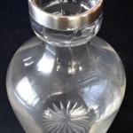 Glass vase, with cut star and silver neck - Vienna