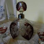 Decanter set - clear glass - 1870