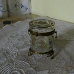 Glass Jar - brass, clear glass - 1800