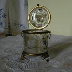 Glass Jar - brass, clear glass - 1800