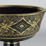 Glass Pedestal Bowl - glass violet - Hermann Eiselt, Kamenick enov - 1925