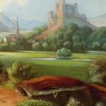 Romantic landscape with castle 1870 - 1890