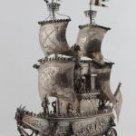 Silver model ship