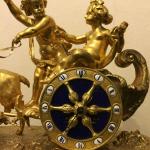 Bronze clock with Alphonse Giroux porcelain