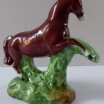 Brown painted porcelain horse