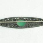 Silver brooch - silver, chrysoprase - Marie Kivnkov - 1915