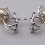 Gold earrings with sea pearls - diamonds 0,60 ct