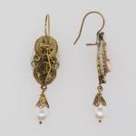 Earrings - pearl, cameo - 1850