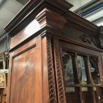 Bookcase with Glazed Doors - brass, solid walnut wood - 1860