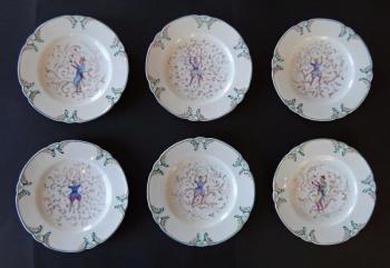 Six saucers with chinoiserie - Klsterle, year 187