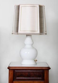 Table Lamp - fabric, porcelain - 1970