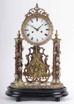 Mantel Clock - wood, enamel - 1830
