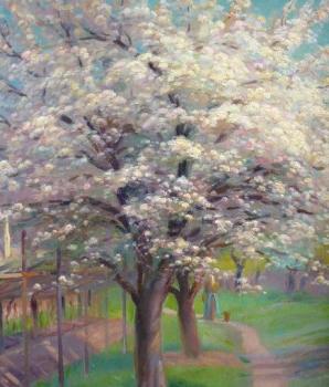 R. Wolf - The path in blossoming orchard