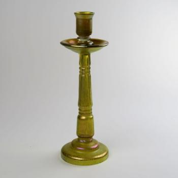Candlestick - clear glass, iridescent glass - Ltz Witwe Bohemia - 1900