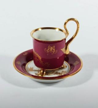 Cup and Saucer - white porcelain - 1900