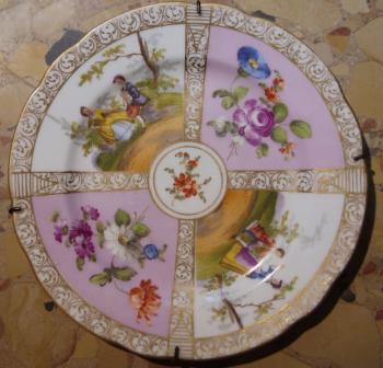 Decorative Plate - white porcelain - 1890