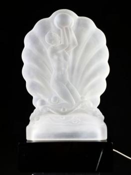 Figural Lamp - cast glass, sandblasted glass - Josef Riedl - Polubn - 1930