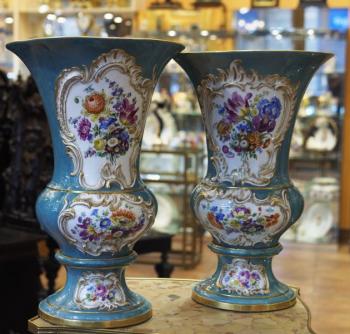 Pair of Porcelain Vases - white porcelain - Meissen - 1880