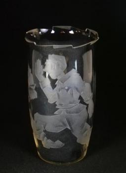 Vase - cut glass, clear glass - Ladislav Penosil - 1925