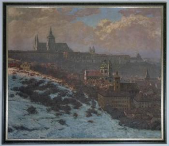 View of Hradcany - canvas - Josef Pseck - 1930