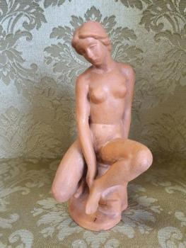 Nude Figure - burnt clay - Betislav Benda - 1935