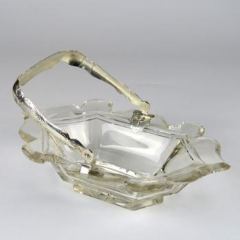 Glass bowl with silver handle