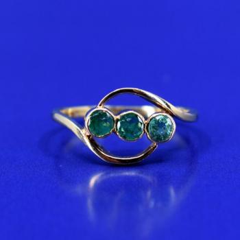 Ladies' Gold Ring - gold, emerald - 2000