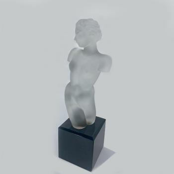 Nude Glass Figurine - clear glass, onyx glass - Kurt Schlevogt - 1930