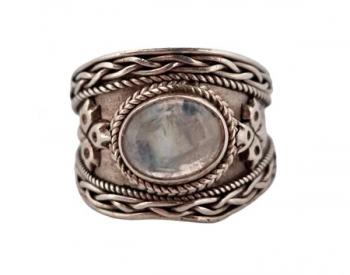 Silver Ring - silver, moon stone - 1940