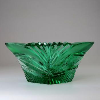 Glass Jardiniere - green glass - Rudolf Hlouek (1909-1992) - 1930