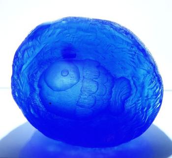 Glasswork - blue glass, melted Glass - 2000