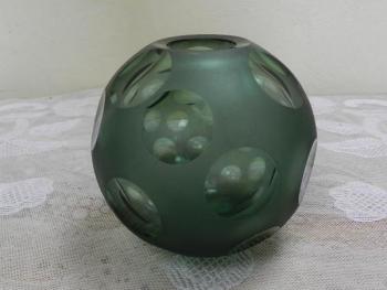 Vase - glass, green glass - 1950