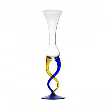 Vase - clear glass, cobalt - 1960
