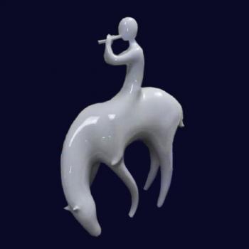 Porcelain Figurine - porcelain, white porcelain - J. Jeek / Royal Dux  - 1960